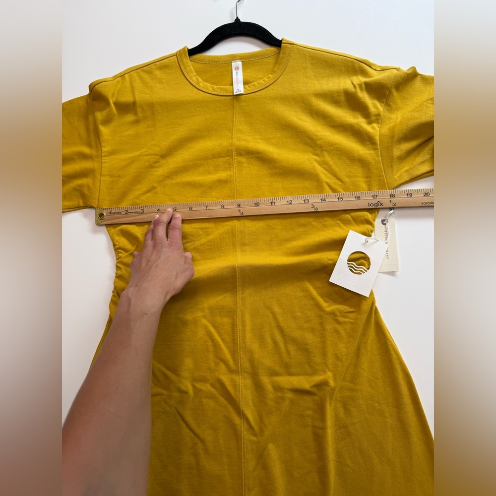 Anthropologie Mustard Yellow Short Sleeve Shift Dress - Picture 4 of 13